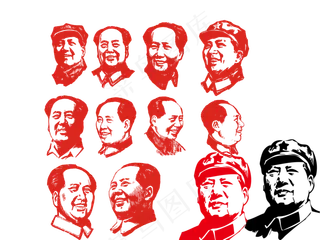 毛主席手绘分层元素