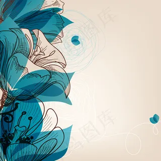 抽象花卉矢量素材-1