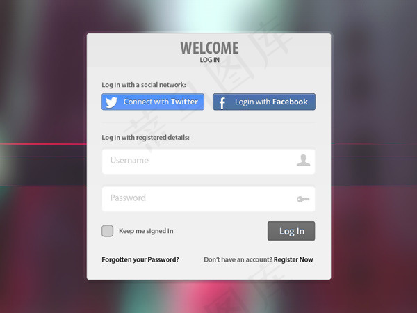 网页登陆框界面psd素材