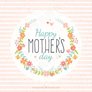母亲节卡片有花和条纹