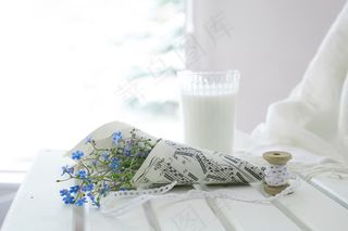 简约小清新文艺风插花静物摆拍背景