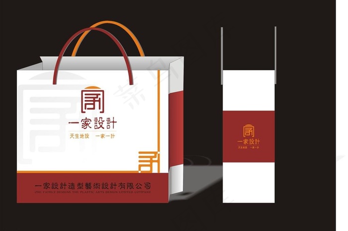 红色手提袋设计图片