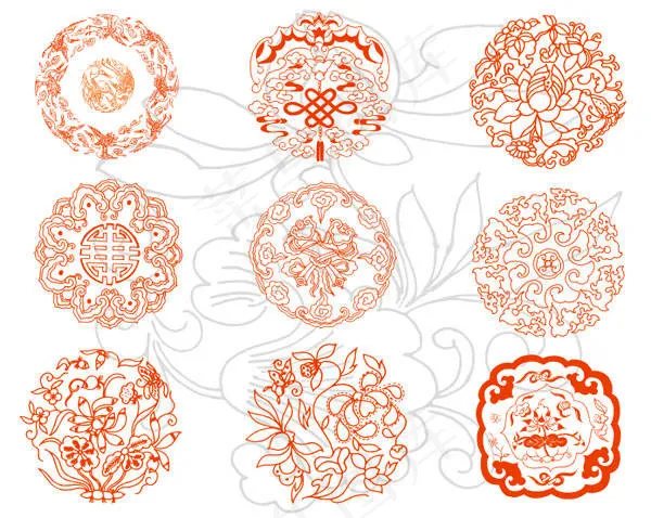 喜庆圆形花纹矢量素材ai矢量模版下载