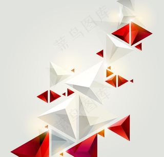 炫彩立体几何三角形六边形矢量背景素...