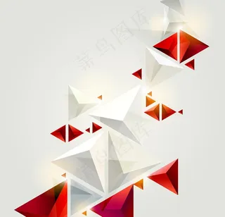 炫彩立体几何三角形六边形矢量背景素...