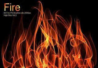 5款高清晰火焰火苗PS笔刷