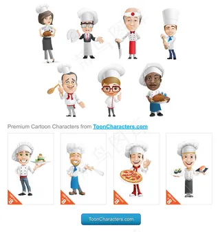 卡通厨师职业人物PSD分层素