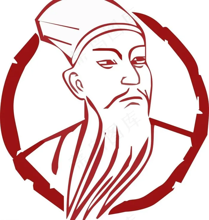 苏轼头像图片cdr矢量模版下载