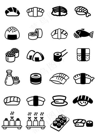 简约线性汉堡包图标icon小元素