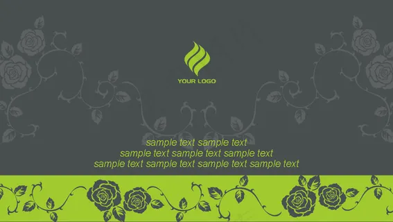 绿色清新玫瑰名片