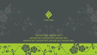 绿色清新玫瑰名片