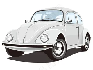 大众甲壳虫背景矢量素材