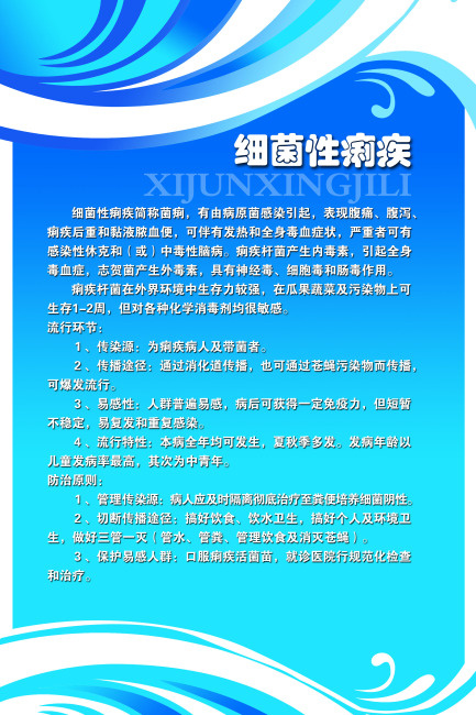 医院宣传 细菌性痢疾psd模版下载