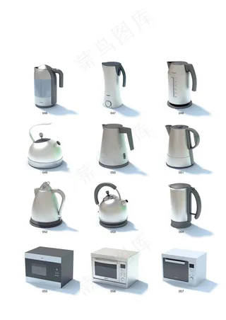 水壶保温壶微波炉模型