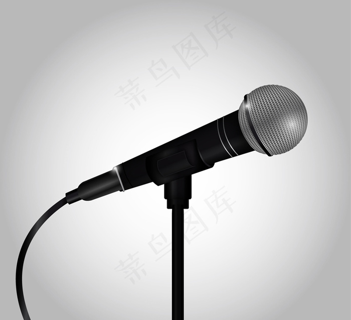 逼真话筒设计矢量素材