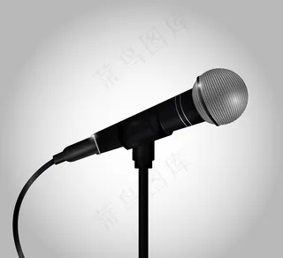 逼真话筒设计矢量素材