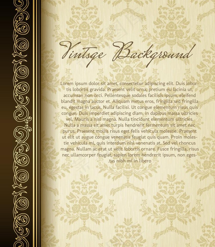 复古华丽花纹背景图片