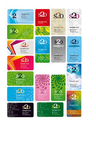 2017年精美卡片&名片背景矢量模...