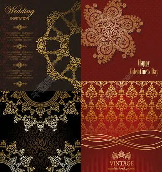 典雅花纹背景设计矢量素材