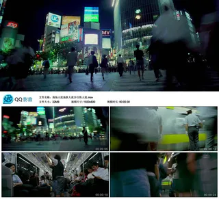 步行街商场地铁人流视频