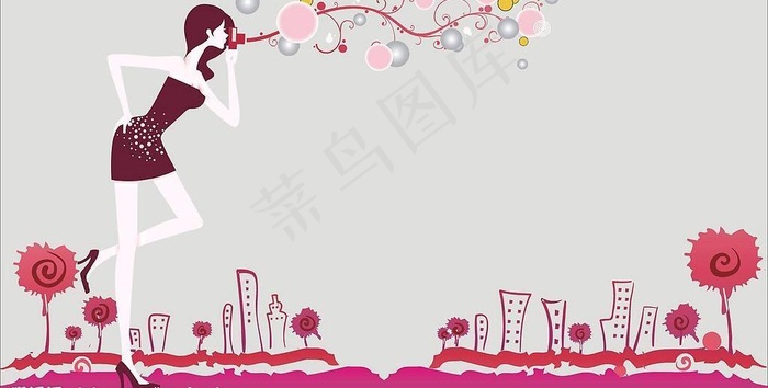 玻璃美女贴纸图图片cdr矢量模版下载