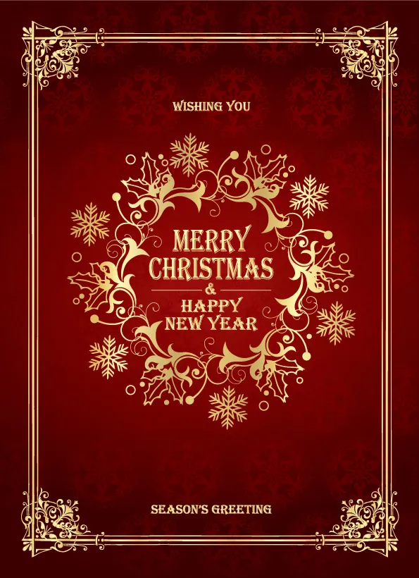 圣诞花纹背景设计eps,ai矢量模版下载