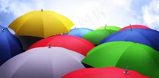 彩色雨伞背景图片