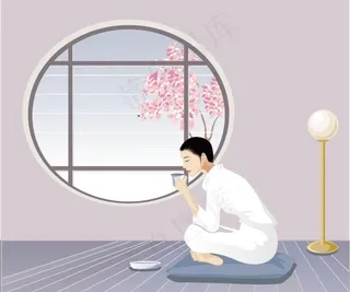 靓女喝咖啡图片