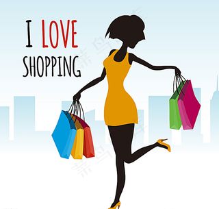 购物的女人图片
