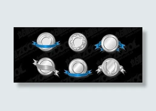 银色徽章矢量素材eps,ai矢量模版下载