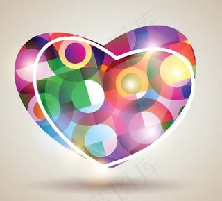 情人节梦幻love心形矢量素材