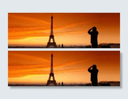 巴黎铁塔banner创意设计  巴黎铁塔banner创意设计