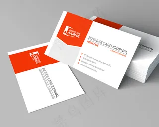 个性简约时尚红色名片模板