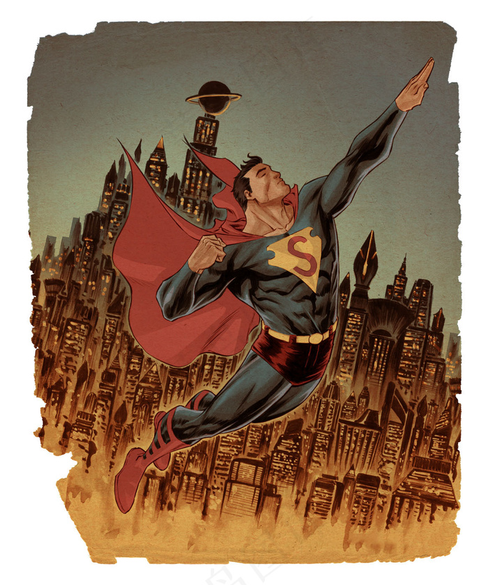 超人卡通插画