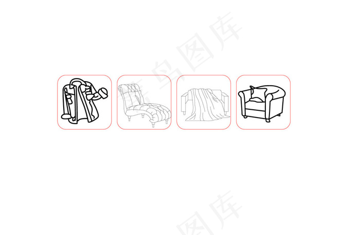 衣服沙发矢量图线条图ai矢量模版下载