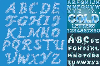 卡通冰雪字母设计矢量素材