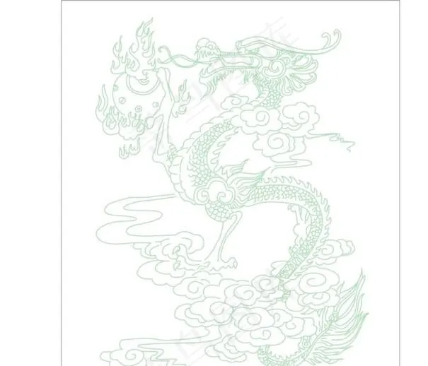 中国龙纹ai矢量模版下载