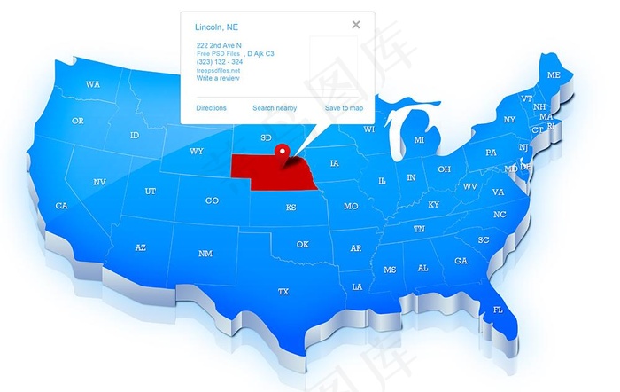 usa map psd分层素材psd模版下载