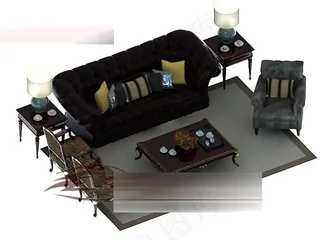 办公室3D模型免费下载