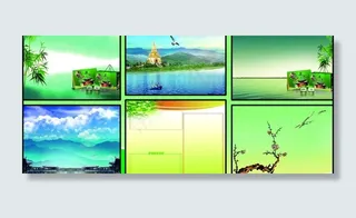 绿色展板背景图片