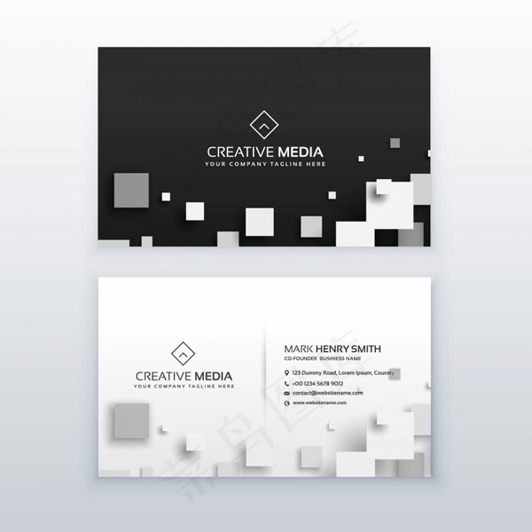 3d方格名片设计,方格,名片设计,矢量名片模板,EPS格式