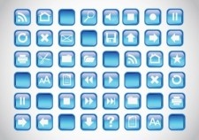 蓝色图标按钮eps,ai矢量模版下载