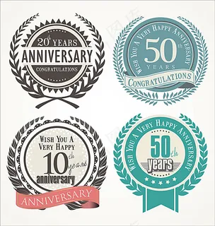 矢量结婚周年庆徽章