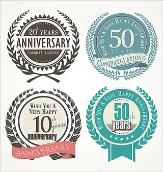 矢量结婚周年庆徽章