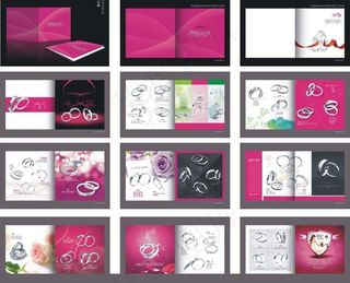 情侣钻戒高档画册设计矢量素材