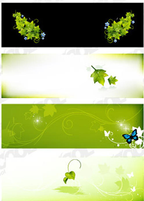 绿色叶子地板矢量素材