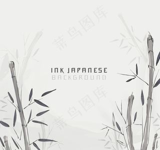 水墨竹子元素背景