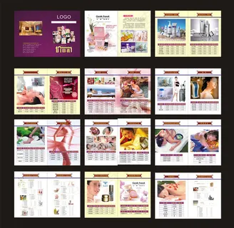 美容院价目表画册矢量素材