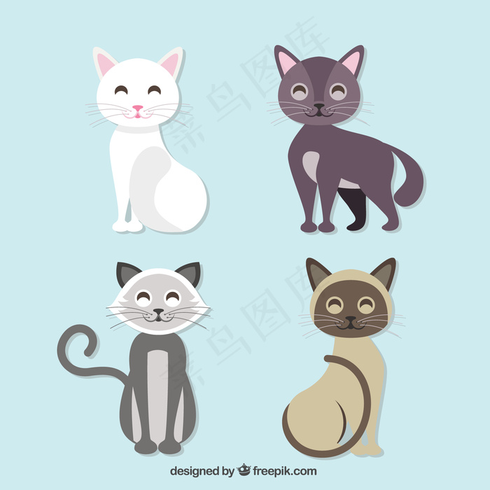 可爱卡通矢量猫