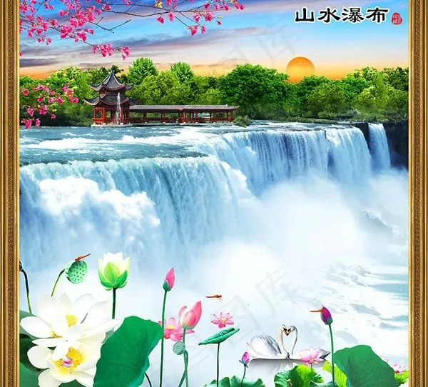 山水画 山水风景图片(3000X3000(DPI:72))psd模版下载